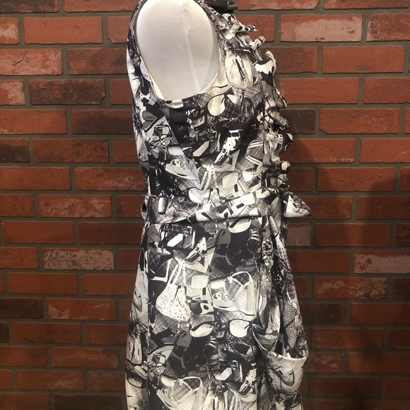 Size medium Samuel Dong white/black print dress - Picture 2 of 3